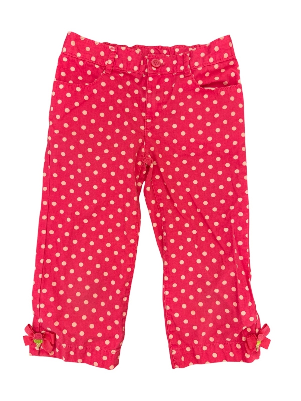 Gymboree pink polka-dot cropped/capri pants